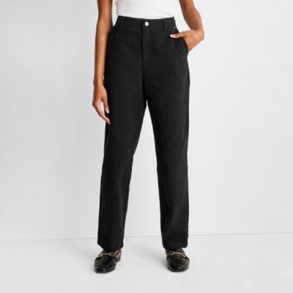 Future Collective High Rise Straight Twill Pant Yoke Seam Sz 12 Reese Blutstein